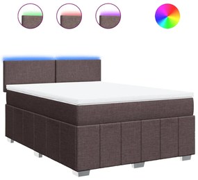 ΚΡΕΒΑΤΙ BOXSPRING ΜΕ ΣΤΡΩΜΑ ΣΚΟΥΡΟ ΚΑΦΕ 160X200 ΕΚ ΥΦΑΣΜΑΤΙΝΟ 3289415