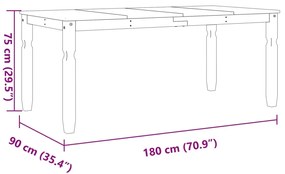 ΤΡΑΠΕΖΑΡΙΑ CORONA ΛΕΥΚΟ 180 X 90 X 75 ΕΚ. ΑΠΟ ΜΑΣΙΦ ΞΥΛΟ ΠΕΥΚΟΥ 4005722