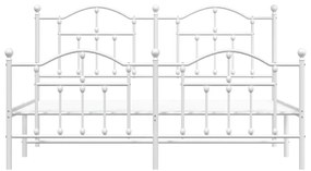 vidaXL Πλαίσιο Κρεβατιού με Κεφαλάρι&Ποδαρικό Λευκό 180x200εκ. Μέταλλο