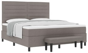 vidaXL Κρεβάτι με Βάθρο με Στρώμα & Πάγκο Ταουπέ 180x200 εκ Ύφασμα