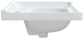vidaXL Νιπτήρας Μπάνιου Ορθογώνιος Λευκός 81 x 48 x 23 εκ. Κεραμικός