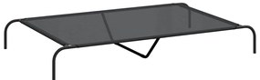 vidaXL Ανυψωμένο κρεβάτι σκύλου Μαύρο 150x90x20 cm Textilene ατσάλι