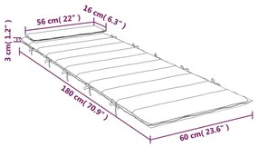 Μαξιλάρι Ξαπλώστρας Πολύχρωμο 180x60x3 εκ. από Ύφασμα Oxford - Πολύχρωμο