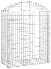 Συρματοκιβώτιο Τοξωτό 100x50x120/140εκ. από Γαλβανισμένο Χάλυβα - Ασήμι