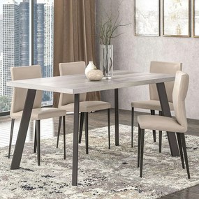 Τραπέζι Νο5 159x90x78cm Ash Melamine, Metal