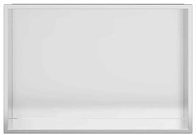 vidaXL Νίτσα Μπάνιου Ασημί 45 x 30 x 9.5 εκ. Ανοξείδωτο ατσάλι