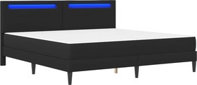 vidaXL Σκελετός κρεβατιού με στρώμα Μαύρο 200 x 200 cm Τεχνητό Δέρμα