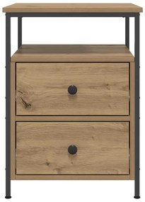 vidaXL Κομοδίνο τεχνίτης Δρυς 44x45x60 εκ. από Επεξεργασμένο Ξύλο