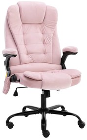 vidaXL Πολυθρόνα Γραφείου Μασάζ Ροζ Βελούδινη