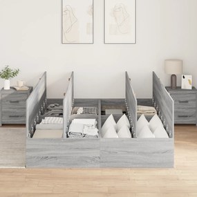 vidaXL Κρεβάτι Αποθήκευσης Γκρι Sonoma 150x200 εκ