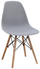 Καρέκλα τραπεζαρίας Nova Megapap PP γκρι - ξύλινο φυσικό πόδι 46x51x80εκ.