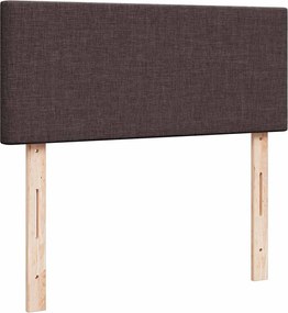 vidaXL Κρεβάτι Boxspring με Στρώμα Σκούρο Καφέ 120x190 εκ Υφασμάτινο