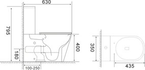 Bianco Ceramica Versa 63 Rimless BTW - Λεκάνη Χαμηλής Πίεσης