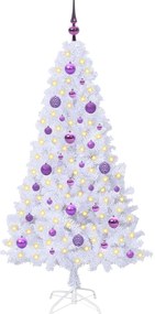 vidaXL Τεχνητό Χριστουγεννιάτικο Δέντρο Λευκό 150 cm PVC και Ατσάλι