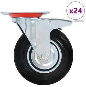 vidaXL Ρόδες Περιστρεφόμενες 24 τεμ. 125 χιλ.