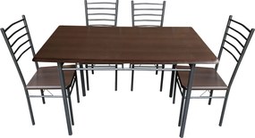 Τραπέζι Σετ (4+1) ArteLibre ALPINE ASTER Wenge 120x68x75cm