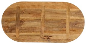 vidaXL Επιφάνεια Τραπεζιού Οβάλ 140x60x2,5 εκ. Μασίφ Ξύλο Μάνγκο