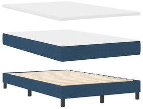 vidaXL Κρεβάτι με Ελατήριο και Στρώμα & LED Μπλε 120x200 εκ. Ύφασμα