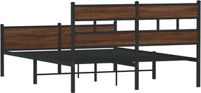 vidaXL Πλαίσιο κρεβατιού χωρίς στρώμα καφέ δρυς 140x190 cm