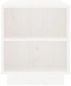 vidaXL Έπιπλο Τηλεόρασης Λευκό 110x35x40,5 εκ. από Μασίφ Ξύλο Πεύκου