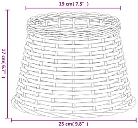 vidaXL Καπέλο Φωτιστικού Λευκό Ø25x17 εκ. από Wicker