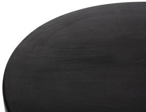 Τραπεζάκι σαλονιού Βοηθητικό POMPU Μαύρο Μασίφ Ξύλο SUAR Φ58x34Υεκ. 58x58x34 εκ.