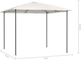 vidaXL Κιόσκι Κρεμ 3 x 3 x 2,6 μ. 160 γρ./μ²