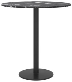 vidaXL Επιφάνεια Τραπεζιού Μαύρη Ø40 x 0,8 εκ. Ψημ. Γυαλί Μαρμ. Σχέδιο