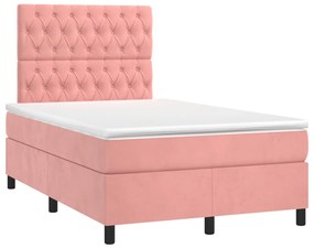 ΚΡΕΒΑΤΙ BOXSPRING ΜΕ ΣΤΡΩΜΑ ΡΟΖ 120X190 ΕΚ. ΒΕΛΟΥΔΙΝΟ 3270018