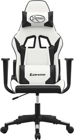 vidaXL Καρέκλα Gaming Λευκό/Μαύρο από Συνθετικό Δέρμα