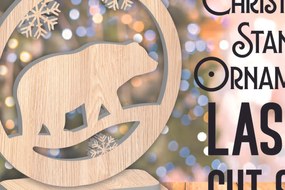 Σετ των 3 Intra απο ξύλο plywood 3mm-4mm πάχος Χριστουγεννιάτικα στολίδια σταντ 2 Δίασταση 8x8 cm INTRAFABR-107125597