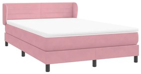 Box Spring κρεβάτι με στρώμα ροζ 160x220 cm Βελούδινο - Ροζ