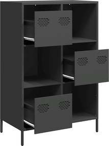 vidaXL Ντουλάπι Μαύρο 68x39x103,5 εκ. από Χάλυβα