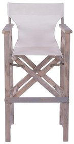 Σκαμπό Μπαρ Σκηνοθέτη ΛΗΜΝΟΣ C10560.60 Γκρί Εμποτισμού με Εκρού Textline 58x55,5x117 cm 58x55.5x117 εκ.