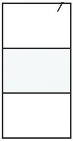 vidaXL Διαχωριστικό Ντουζιέρας με Αμμοβολή Μαύρο 100x195 εκ. Γυαλί ESG