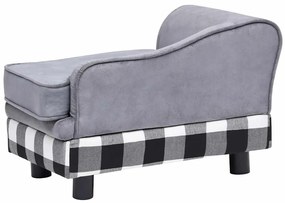 vidaXL Καναπές - Κρεβάτι Σκύλου Γκρι 57 x 34 x 36 εκ. Βελουτέ