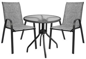 Set Dining Table 3 pieces with table &amp; Chairs leon Grey