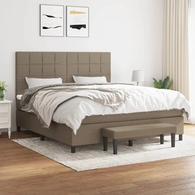 Κρεβάτι Boxspring με Στρώμα Taupe 180x200 εκ. Υφασμάτινο