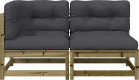 vidaXL Patio Sofa Natural Impregnated