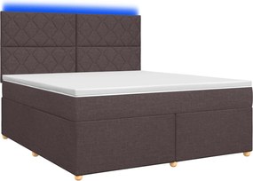vidaXL Κρεβάτι box spring με στρώμα Σκούρο Καφέ 180 x 200 cm Ύφασμα