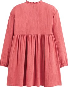 Ίσιο φόρεμα από βαμβακερή γάζα με κουμπιά