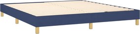 vidaXL Κρεβάτι Boxspring με Στρώμα Μπλε 180x200 εκ. Υφασμάτινο