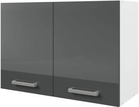 Κρεμαστό ντουλάπι Jeden 80-Γκρι Γυαλιστερό - Λευκό