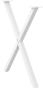 vidaXL Πόδια Τραπεζαρίας σε Σχήμα Χ, 2 τεμ. Λευκά 80x(72-73) εκ. Ατσάλι