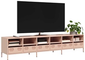 ντουλάπι τηλεόρασης vidaXL Ροζ 202x39x43,5 cm Ατσάλι ψυχρής έλασης