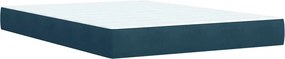 vidaXL Κρεβάτι Boxspring με Στρώμα Μπλε 140x200 εκ. Βελούδινο