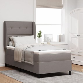 vidaXL Κρεβάτι Box Spring με Στρώμα Ταμπά 90x190 εκ. Υφασμάτινο