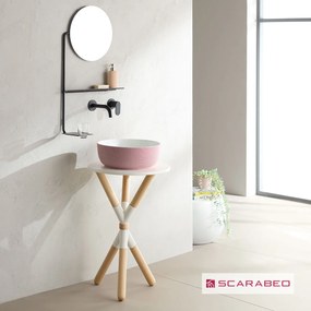 Scarabeo Cross Pearl Φ52 Solid Wood - Βάση για νιπτήρα