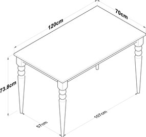 Dining Table JA104 - 2598 Walnut
White