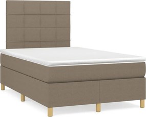 vidaXL Κρεβάτι Boxspring με Στρώμα Taupe 120x200 εκ. Υφασμάτινο